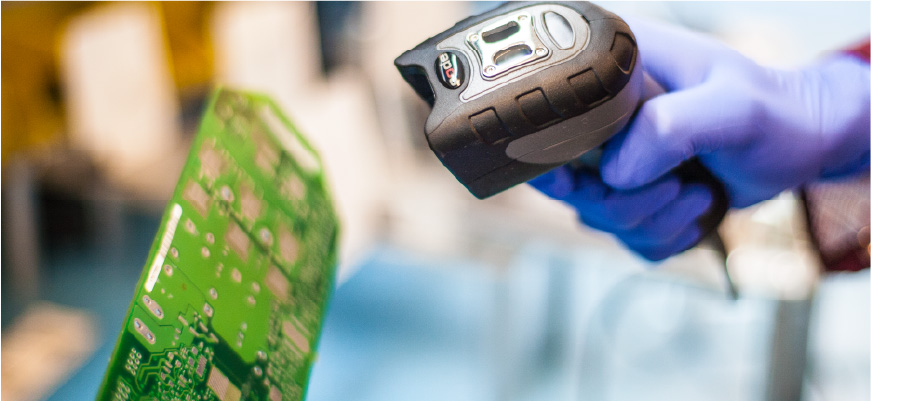 Scanner scanning a circuit board