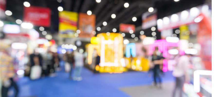 Blurred image of a trade show